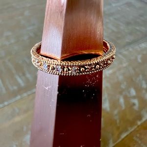 COPY - Rose gold stacking ring with diamonds